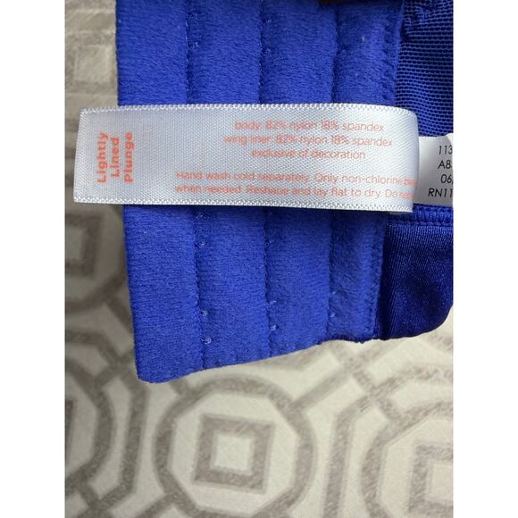 Cacique Women’s Plunge Bra 42DDD Blue Lightly Lined Underwire Everyday Support - Picture 6 of 8